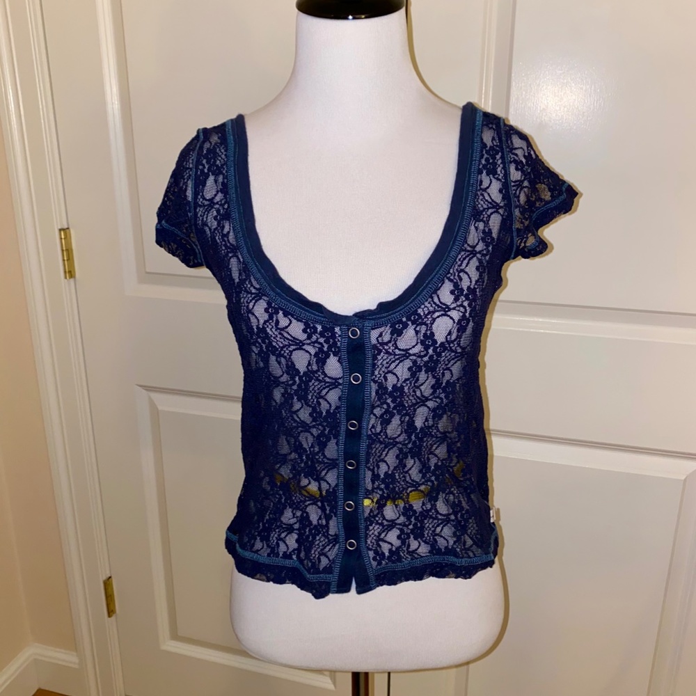 Lace Button Up Top